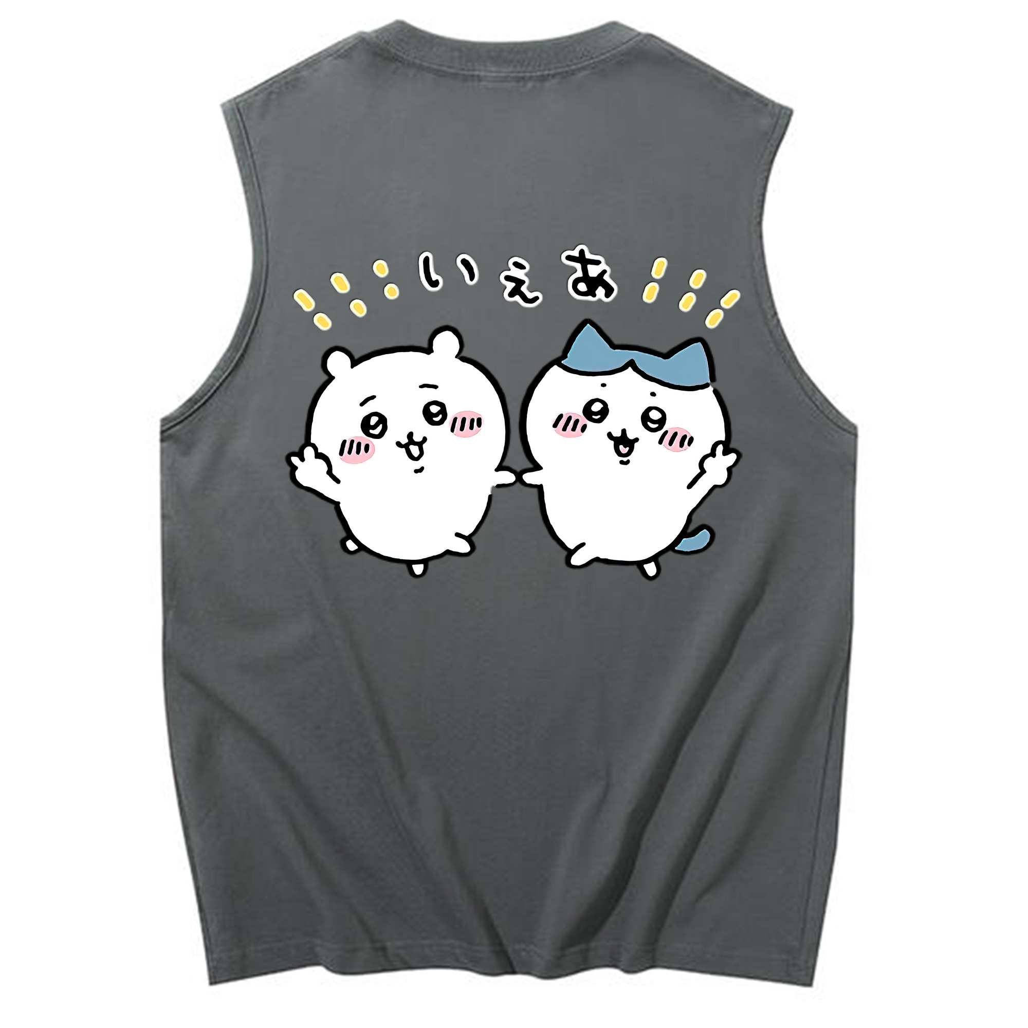（画像用） ちいかわ ハチワレ Chii-kawa hachiware コットン100％タンクトップ（背面プリント）